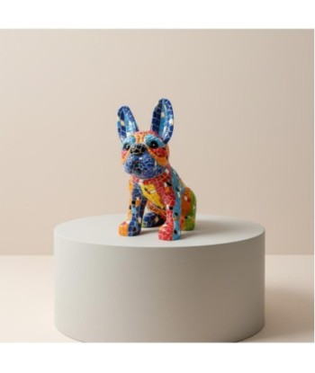 Figura Decorativa de Perro de Resina, Diseño Pop Art, Estatuilla Multicolor para Interior, Regalo Moderno y Original