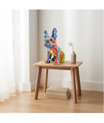 Figura Decorativa de Perro de Resina, Diseño Pop Art, Estatuilla Multicolor para Interior, Regalo Moderno y Original