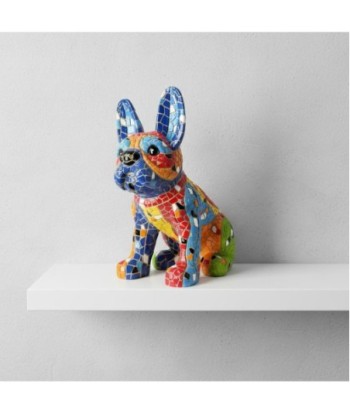 Figura Decorativa de Perro de Resina, Diseño Pop Art, Estatuilla Multicolor para Interior, Regalo Moderno y Original