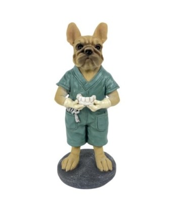 Figura Decorativa Bulldog Dentista de Resina - Figura de Perro Bulldog para Decoración Moderna - Regalo Original