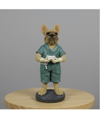 Figura Decorativa Bulldog Dentista de Resina - Figura de Perro Bulldog para Decoración Moderna - Regalo Original