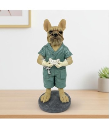 Figura Decorativa Bulldog Dentista de Resina - Figura de Perro Bulldog para Decoración Moderna - Regalo Original