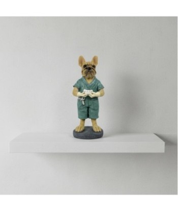 Figura Decorativa Bulldog Dentista de Resina - Figura de Perro Bulldog para Decoración Moderna - Regalo Original