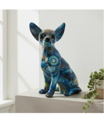Figura Decorativa Perro Chihuahua Pop Art Resina - Decoración Moderna para Hogar, Oficina y Regalo Original