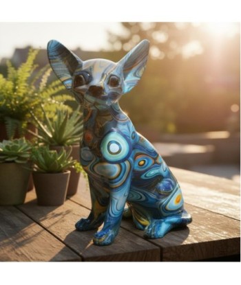 Figura Decorativa Perro Chihuahua Pop Art Resina - Decoración Moderna para Hogar, Oficina y Regalo Original