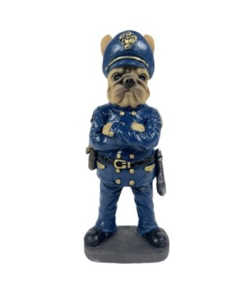 Figura Decorativa Bulldog Policía de Resina - Estatua de Perro Fantasía Contemporáneo - Decoración Interior