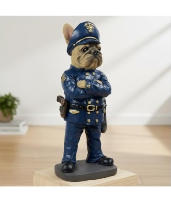 Figura Decorativa Bulldog Policía de Resina - Estatua de Perro Fantasía Contemporáneo - Decoración Interior