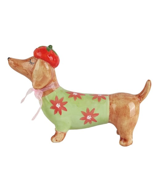 Figura Decorativa Perro Teckel Fresa, Adorno Cerámica Bohemio, Ideal Regalo Original para Hogar, Oficina, Decoración Figura Decorativa Perro Teckel Fresa, Adorno Cerámica Bohemio, Ideal Regalo Original para Hogar, Oficina, Decoración