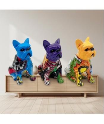 Figura Decorativa Bulldog Pequeño 3 Unidades - Diseño Moderno Pop Art - Ideal para Decoración de Hogar y Oficina