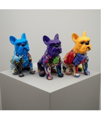 Figura Decorativa Bulldog Estilo Pop Art Multicolor para Hogar y Oficina, Ideal como Regalo Creativo y Original