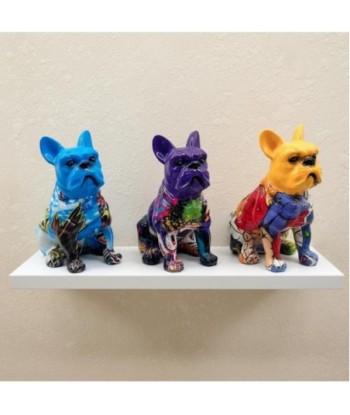 Figura Decorativa Bulldog Estilo Pop Art Multicolor para Hogar y Oficina, Ideal como Regalo Creativo y Original