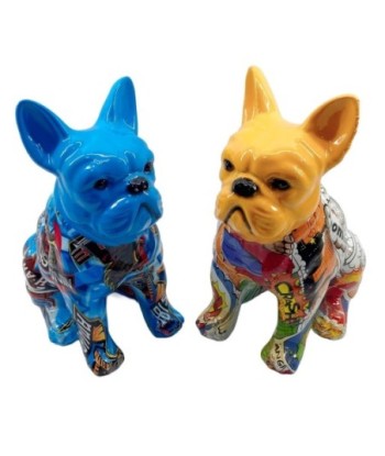 Figura Bulldog Decorativa Pop Art Multicolor Resina Originalidad Moderna para Hogar Oficina Regalo Creativo