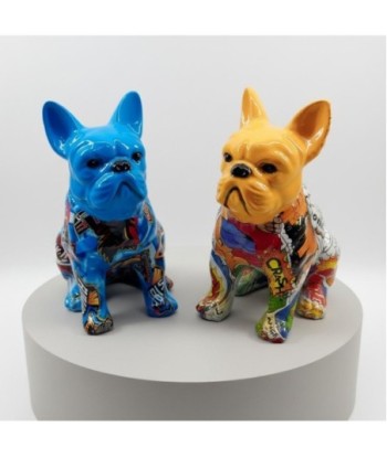 Figura Bulldog Decorativa Pop Art Multicolor Resina Originalidad Moderna para Hogar Oficina Regalo Creativo