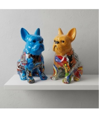 Figura Bulldog Decorativa Pop Art Multicolor Resina Originalidad Moderna para Hogar Oficina Regalo Creativo