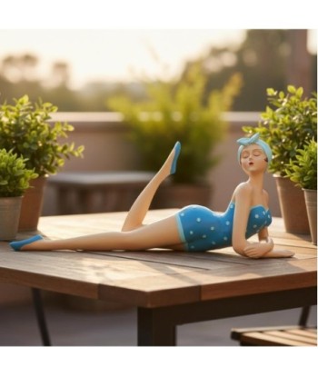 Figura Decorativa Marinera BaÐista Resina Azul - Decoración Náutica para Hogar, Oficina y Regalo Original