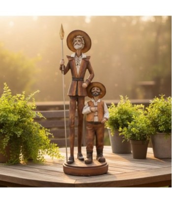 Estatuilla de Don Quijote y Sancho Panza - Figura Decorativa Clásica de Resina - Ideal para Hogar y Oficina -