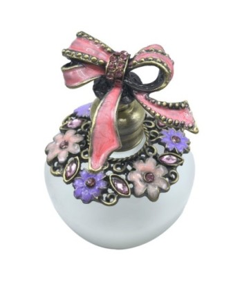 Botella de Perfume Lazo Elegante de Cristal y Metal, Perfecta para Regalo y Decoración, 95g, Diseño Moderno y