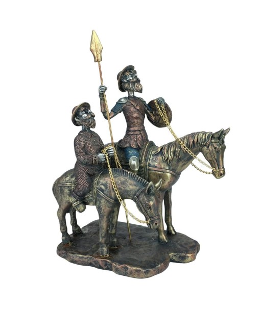 Figura de Don Quijote y Sancho Panza a pie - Escultura Clásica en Resina, Ideal para Decoración de Hogar y Oficina