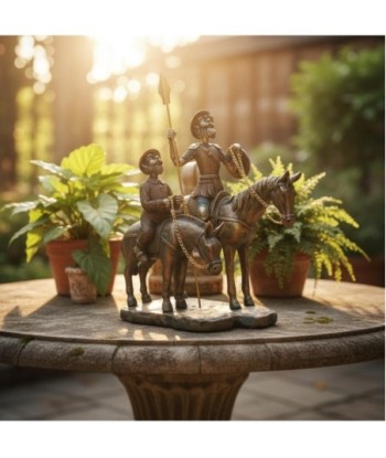 Figura de Don Quijote y Sancho Panza a pie - Escultura Clásica en Resina, Ideal para Decoración de Hogar y Oficina
