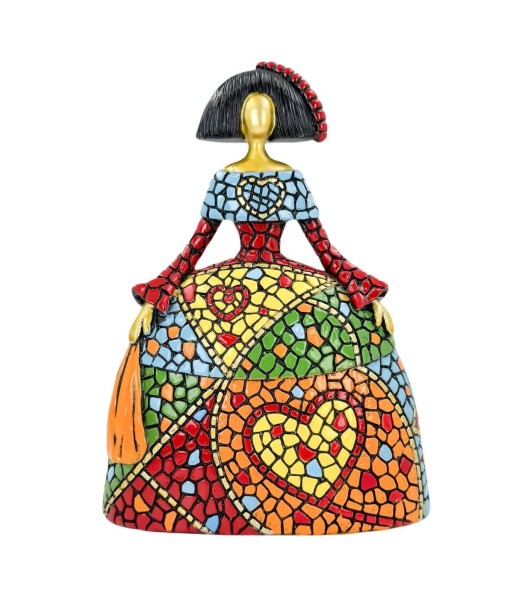 Figura Decorativa Menina Pop Art - Escultura Moderna Multicolor de Resina - Arte Contemporáneo para Hogar y Oficina