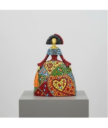 Figura Decorativa Menina Pop Art - Escultura Moderna Multicolor de Resina - Arte Contemporáneo para Hogar y Oficina