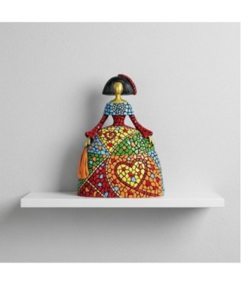 Figura Decorativa Menina Pop Art - Escultura Moderna Multicolor de Resina - Arte Contemporáneo para Hogar y Oficina