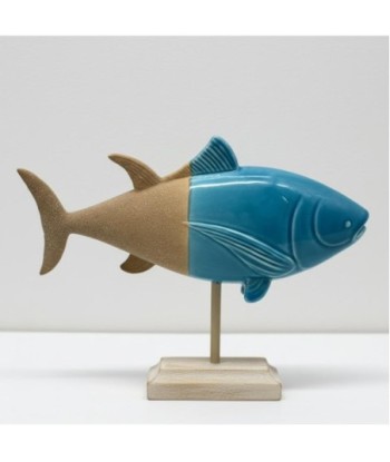 Figura Decorativa de Pez Azul para Hogar, Decoración Náutica, Adorno de Resina, Estilo Marinero, Ideal Regalo
