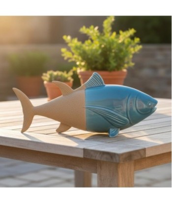 Figura Decorativa de Pez Azul para Hogar, Decoración Náutica, Adorno de Resina, Estilo Marinero, Ideal Regalo