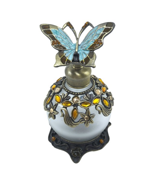 Botella de Perfume Mariposa Elegante en Cristal y Metal, Diseño Único para Regalos y Decoración de Perfumería