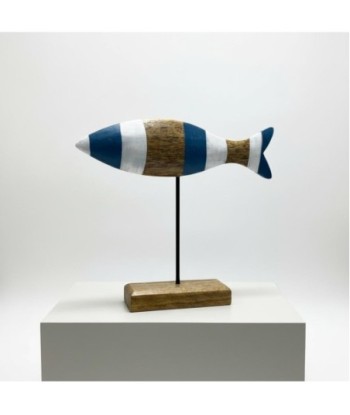 Figura Decorativa Pez Azul para Sobremesa, Decoración Náutica, Estilo Marinero, Ideal para Hogar, Oficina y Regalos