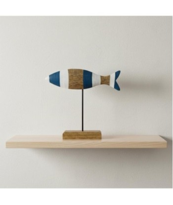 Figura Decorativa Pez Azul para Sobremesa, Decoración Náutica, Estilo Marinero, Ideal para Hogar, Oficina y Regalos