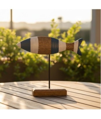 Figura Decorativa Pez Azul para Sobremesa, Decoración Náutica, Estilo Marinero, Ideal para Hogar, Oficina y Regalos