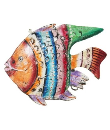 Figura Decorativa de Pez Multicolor para Hogar, Decoración Náutica, Diseño de Metal, Estilo Marinero, Ideal para