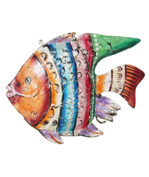 Figura Decorativa de Pez Multicolor para Hogar, Decoración Náutica, Diseño de Metal, Estilo Marinero, Ideal para