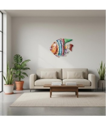 Figura Decorativa de Pez Multicolor para Hogar, Decoración Náutica, Diseño de Metal, Estilo Marinero, Ideal para