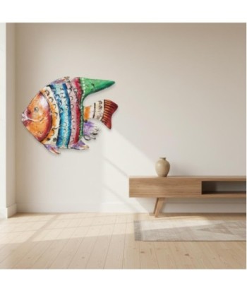 Figura Decorativa de Pez Multicolor para Hogar, Decoración Náutica, Diseño de Metal, Estilo Marinero, Ideal para