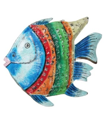 Decoración Náutica Pez de Metal Multicolor para Hogar - Figura Decorativa Marinera - Estilo Acuático