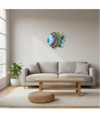 Decoración Náutica Pez de Metal Multicolor para Hogar - Figura Decorativa Marinera - Estilo Acuático