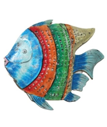 Figura Decorativa de Pez Multicolor para Hogar, Diseño Marinero, Escultura de Metal, Adorno Náutico, Decoración