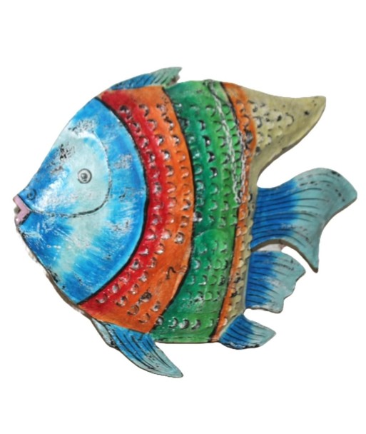 Figura Decorativa de Pez Multicolor para Hogar, Diseño Marinero, Escultura de Metal, Adorno Náutico, Decoración