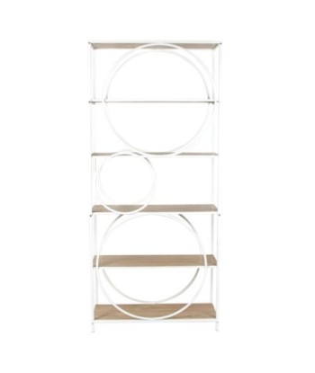 Estantería Moderna de Metal y Madera para Almacenamiento y Decoración en el Hogar, Diseño Funcional y Elegante