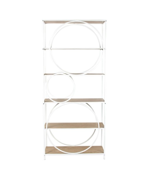 Estantería Moderna de Metal y Madera para Almacenamiento y Decoración en el Hogar, Diseño Funcional y Elegante