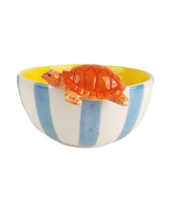 Cuenco decorativo tortuga cerámica azul, diseño marinero, perfecto para decoración del hogar, regalo original