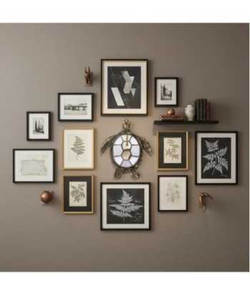 Adorno de Pared Tortuga con Espejo Decorativo Moderno para Hogar y Oficina, Diseño Elegante y Único