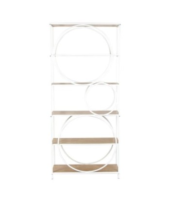 Estantería Moderna de Metal y Madera para Almacenamiento y Decoración en el Hogar, Diseño Funcional y Elegante