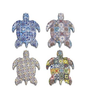 Adorno de Pared Tortuga Tropical Decoración de Jardín Resina, Set de 4 Figuras Decorativas para Interiores y