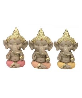 Figura Decorativa de Ganesha en Resina - Escultura Oriental para Hogar - Ideal para Meditación y Feng Shui -