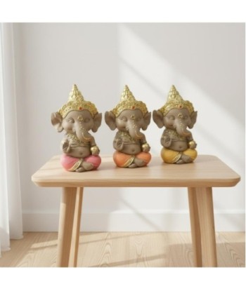 Figura Decorativa de Ganesha en Resina - Escultura Oriental para Hogar - Ideal para Meditación y Feng Shui -