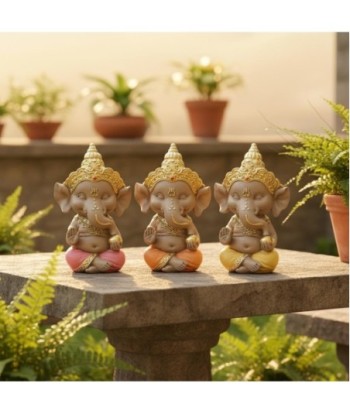 Figura Decorativa de Ganesha en Resina - Escultura Oriental para Hogar - Ideal para Meditación y Feng Shui -