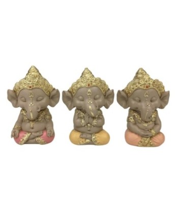 Figura de Ganesha Decorativa para Hogar y Oficina, Estatua de Resina, Diseño Oriental, Set de 3 Piezas, Ideal